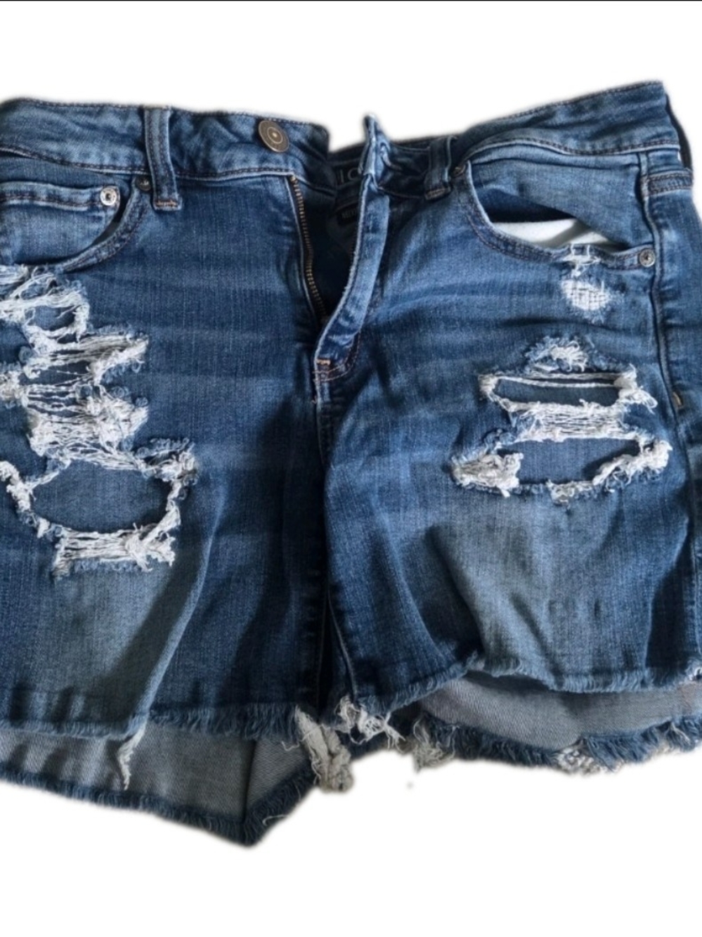 American Eagle Outfitters Distressed Blue Denim Cutoff Shorts
